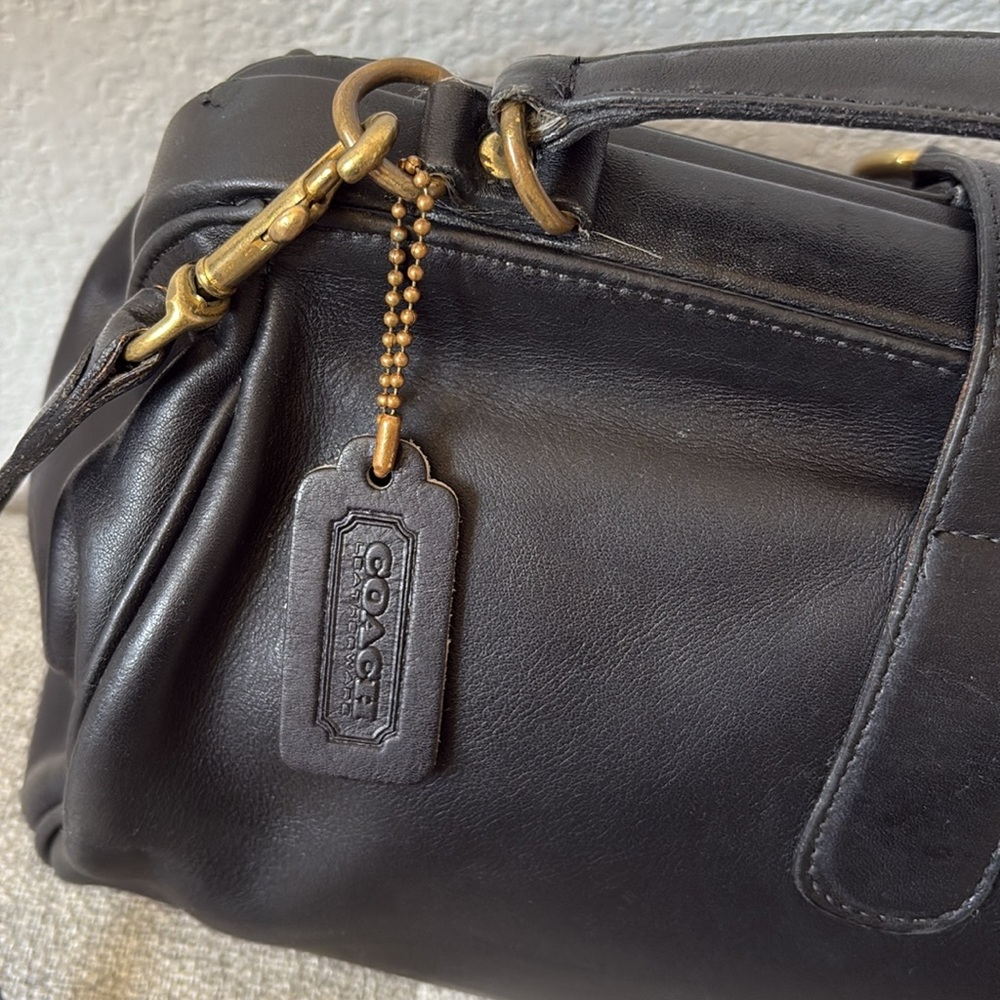 ❌ SOLD❌. Vintage Coach Leather  Hudson Doctor Bag rare BLK - Picture 3 of 13